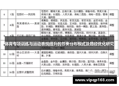 体育专项训练与运动表现提升的节奏分布模式及路径优化研究