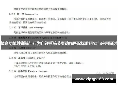 体育功能性训练与行为自评系统节奏动作匹配标准研究与应用探讨